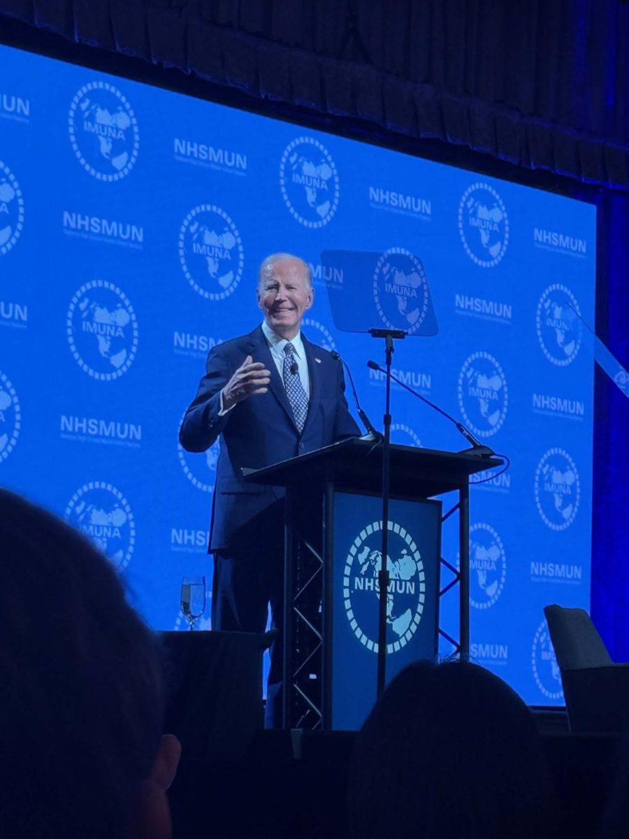 President Biden Addresses AITE Students at International Model UN Conference (NHSMUN)